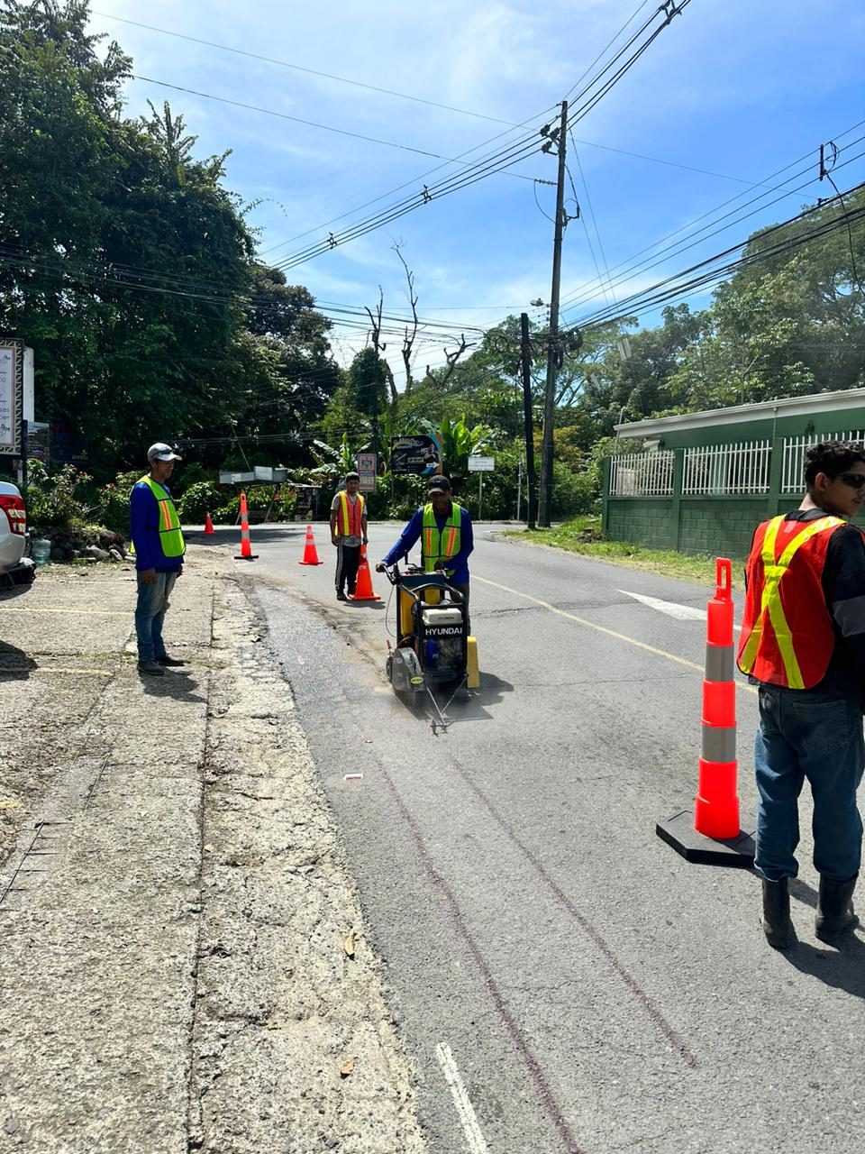 Works progressing along the road